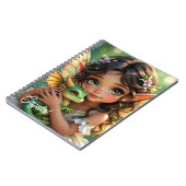 Brown Eyed Elven Fairy and Dragon Personalized Notitieboek (Linkerzijde)