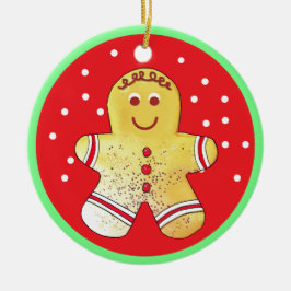 Brown-Eyed Gingerbread Boy Ornament