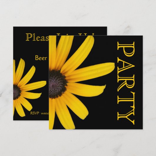 Brown Eyed Susan Invitation Kaart (Voorkant / Achterkant)