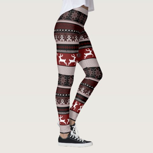 Brown Fair Isle Pattern Leggings (Rechts)