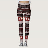 Brown Fair Isle Pattern Leggings (Voorkant)