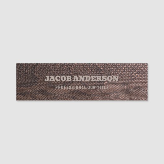 Brown Fake Snakeskin Name Tag (Voorkant)