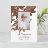 Brown Fall verlaat begrafenisdienst Programmakaart (Staand voorkant)