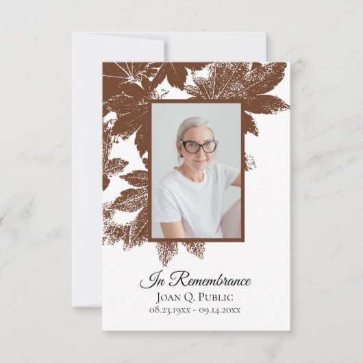 Brown Fall verlaat begrafenismonument Bedankkaart (Voorkant)