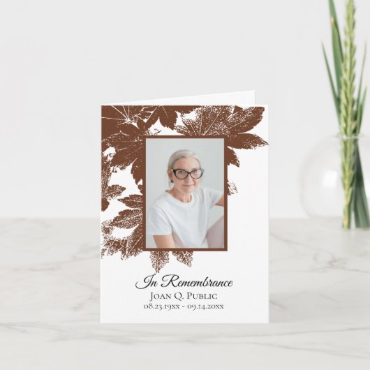 Brown Fall verlaat begrafenismonument Bedankkaart (Voorkant)