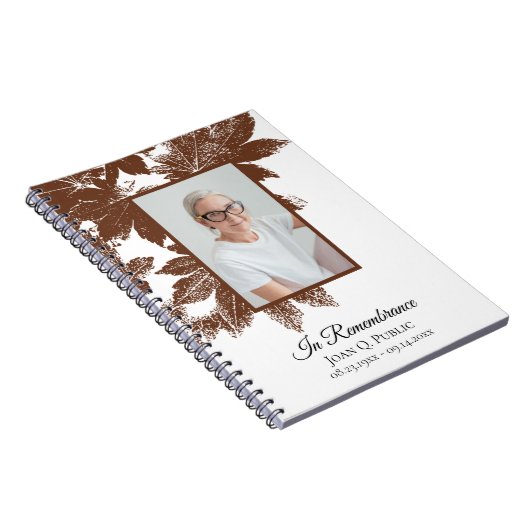 Brown Fall verlaat gastenboek Funeral Memorial Notitieboek (Rechterzijde)