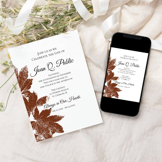 Brown Fall verlaat viering van het levensmonument Kaart