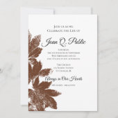 Brown Fall verlaat viering van het levensmonument Kaart (Voorkant)