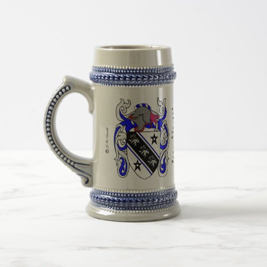 Brown Family Crest Stein Bierpul (Links)