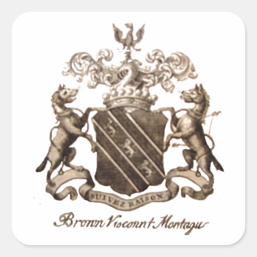 BROWN FAMILY CREST VIERKANTE STICKER (Voorkant)