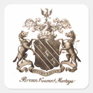 BROWN FAMILY CREST VIERKANTE STICKER