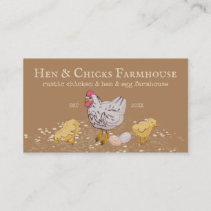 Brown Farmhouse Rustic Chicks Hen Boerderij Visitekaartje