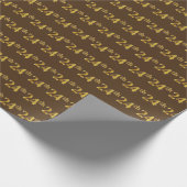 Brown, Faux Gold 24e (24e) gebeurtenis Cadeaupapier (Hoek)