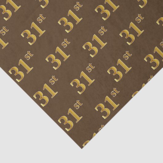 Brown, Faux Gold 31st (31ste) gebeurtenis Tissuepapier (Detail)