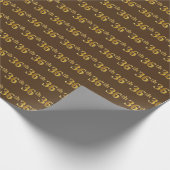 Brown, Faux Gold 36th (Zesendertig) event Cadeaupapier (Hoek)