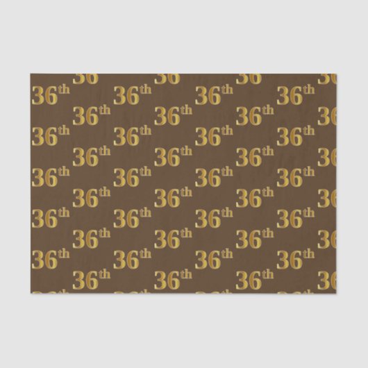 Brown, Faux Gold 36th (Zesendertig) event Tissuepapier (Voorkant)