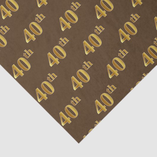 Brown, Faux Gold 40th (40ste) event Tissuepapier (Detail)