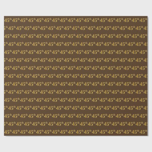 Brown, Faux Gold 45th (45th) Event Cadeaupapier (Vlak)