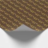 Brown, Faux Gold 45th (45th) Event Cadeaupapier (Hoek)