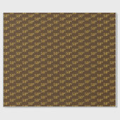 Brown, Faux Gold 50th (50ste) event Cadeaupapier (Vlak)