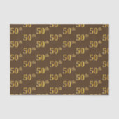 Brown, Faux Gold 50th (50ste) event Tissuepapier (Voorkant)