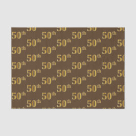Brown, Faux Gold 50th (50ste) event Tissuepapier