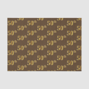 Brown, Faux Gold 50th (50ste) event Tissuepapier