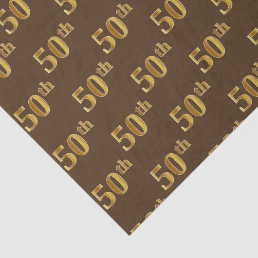 Brown, Faux Gold 50th (50ste) event Tissuepapier (Detail)