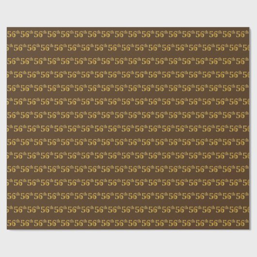 Brown, Faux Gold 56th (56th) Event Cadeaupapier (Vlak)