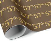Brown, Faux Gold 57th (57th) Event Cadeaupapier (Rol Hoek)