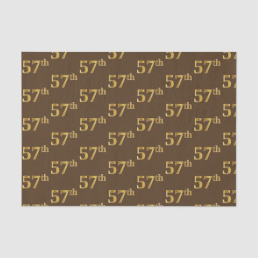 Brown, Faux Gold 57th (57th) Event Tissuepapier (Voorkant)
