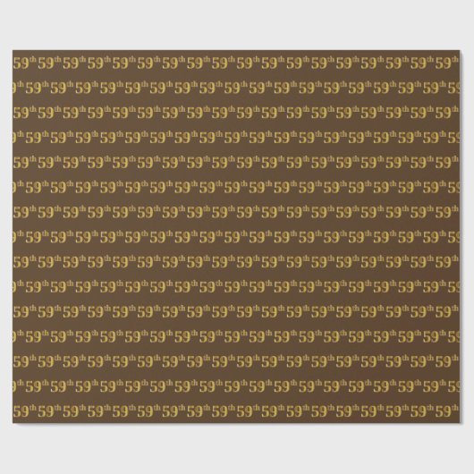 Brown, Faux Gold 59th (59th) Event Cadeaupapier (Vlak)