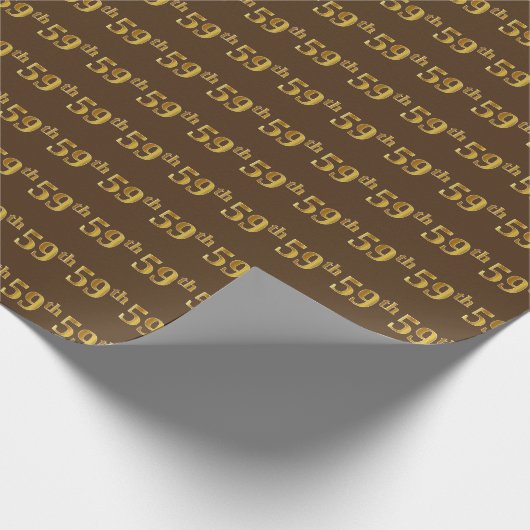 Brown, Faux Gold 59th (59th) Event Cadeaupapier (Hoek)