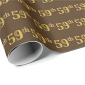 Brown, Faux Gold 59th (59th) Event Cadeaupapier (Rol Hoek)