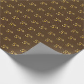 Brown, Faux Gold 5th (vijfde) event Cadeaupapier (Hoek)