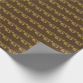 Brown, Faux Gold 65th (65th) Event Cadeaupapier (Hoek)