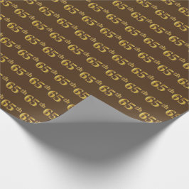 Brown, Faux Gold 65th (65th) Event Cadeaupapier