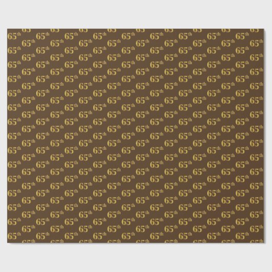 Brown, Faux Gold 65th (65th) Event Cadeaupapier (Vlak)
