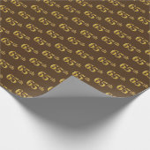Brown, Faux Gold 65th (65th) Event Cadeaupapier (Hoek)