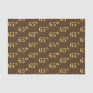 Brown, Faux Gold 65th (65th) Event Tissuepapier