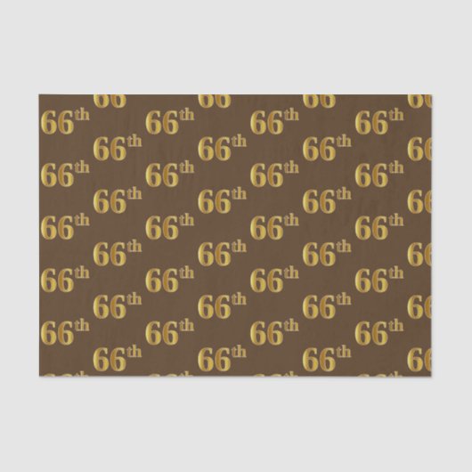 Brown, Faux Gold 66th (66th) Event Tissuepapier (Voorkant)
