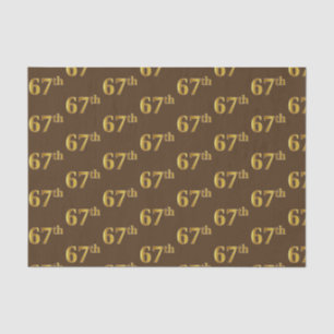 Brown, Faux Gold 67th (67th) Event Tissuepapier