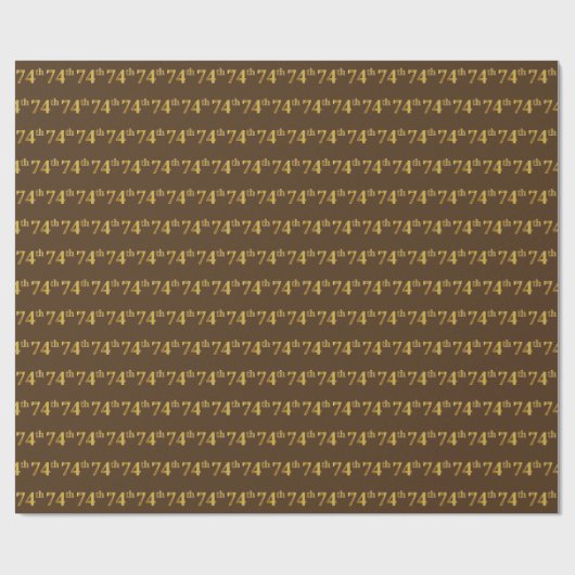 Brown, Faux Gold 74e (74e) gebeurtenis Cadeaupapier (Vlak)