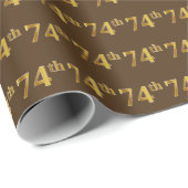 Brown, Faux Gold 74e (74e) gebeurtenis Cadeaupapier (Rol Hoek)