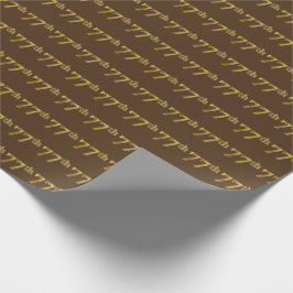 Brown, Faux Gold 77th (77e) Event Cadeaupapier