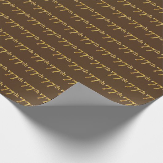 Brown, Faux Gold 77th (77e) Event Cadeaupapier (Hoek)