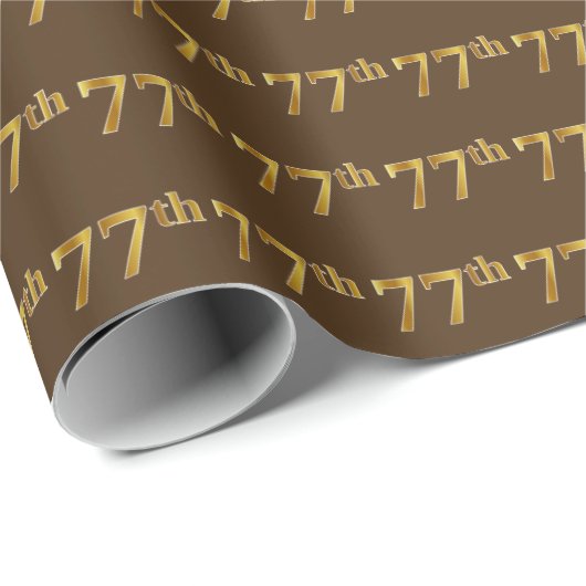 Brown, Faux Gold 77th (77e) Event Cadeaupapier (Rol Hoek)