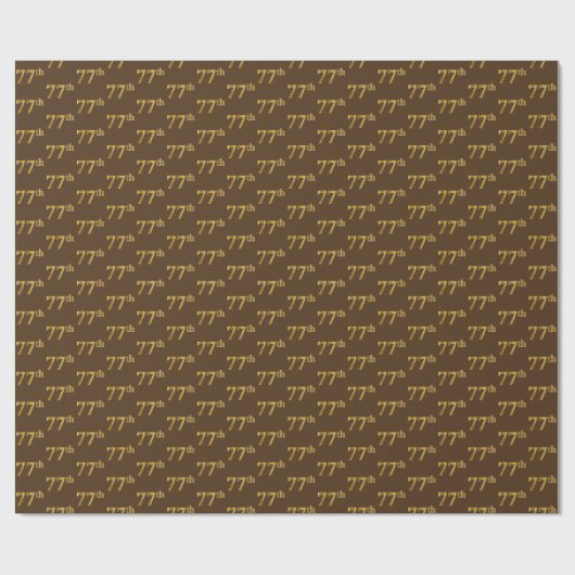 Brown, Faux Gold 77th (77e) Event Cadeaupapier (Vlak)