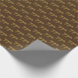Brown, Faux Gold 77th (77e) Event Cadeaupapier