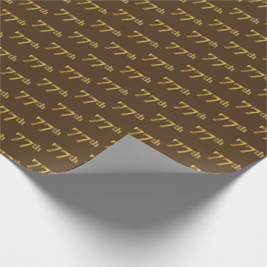 Brown, Faux Gold 77th (77e) Event Cadeaupapier (Hoek)